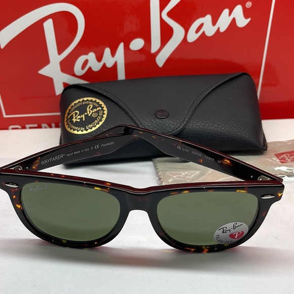 BNWT Rayban Wayfarer Unisex 2140 Tortoise W Brown Polarized lenses asstd - Picture 3 of 7